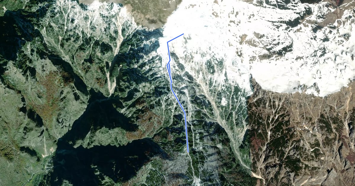 Маршрут Soglio dell'Incudine на спутниковом снимке