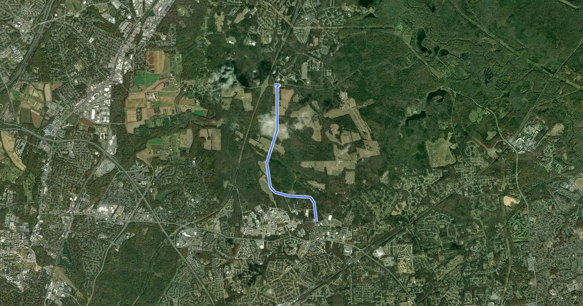 Маршрут Soil Conservation Rd на спутниковом снимке