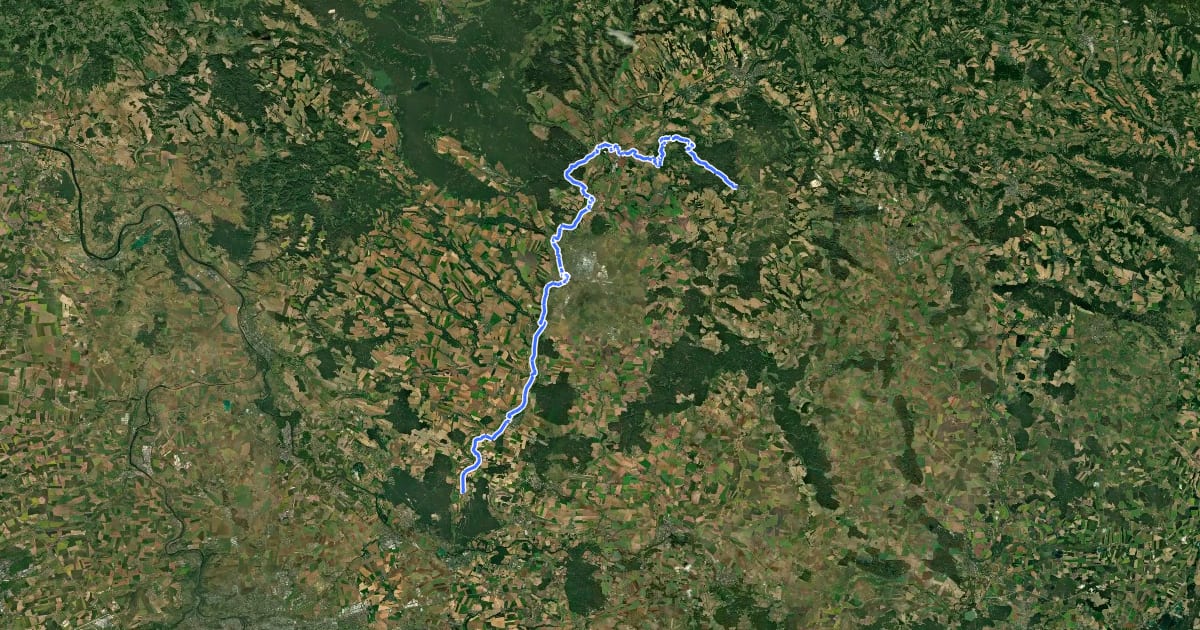 Маршрут [Č] Sojovice - Mladá Boleslav - Podkost, Hrad Kost на спутниковом снимке