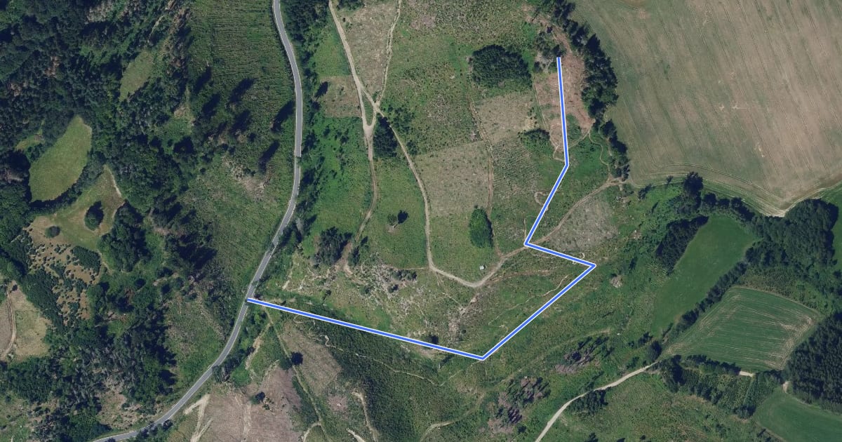 Маршрут Sokolí trail TR2 на спутниковом снимке