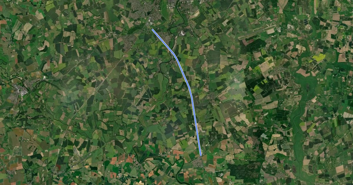 Маршрут Solar System Route на спутниковом снимке