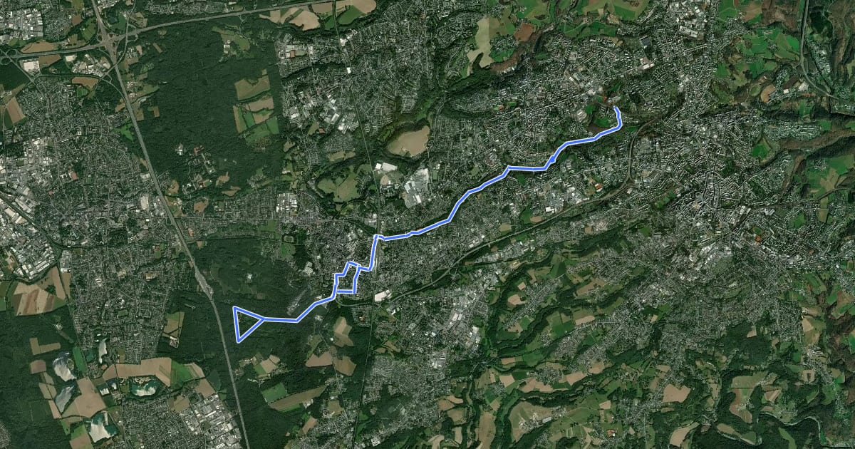 Маршрут Solingen Route Lochbachtal-Ohligs-Engelsberger Hof на спутниковом снимке