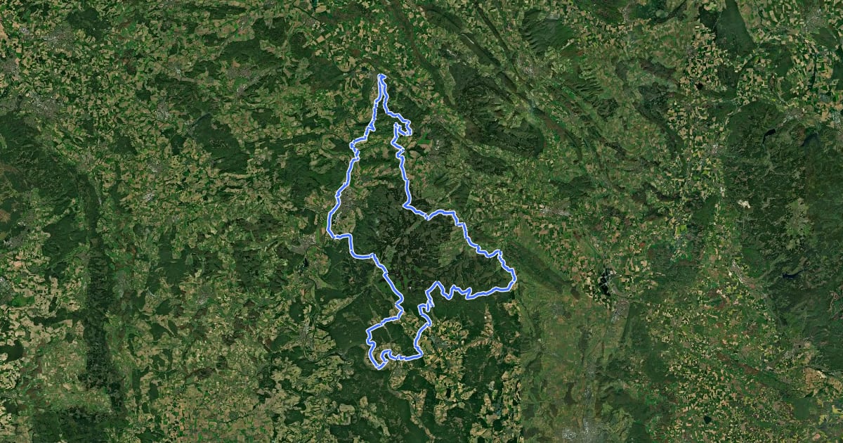 Маршрут Solling-Vogler-Region на спутниковом снимке
