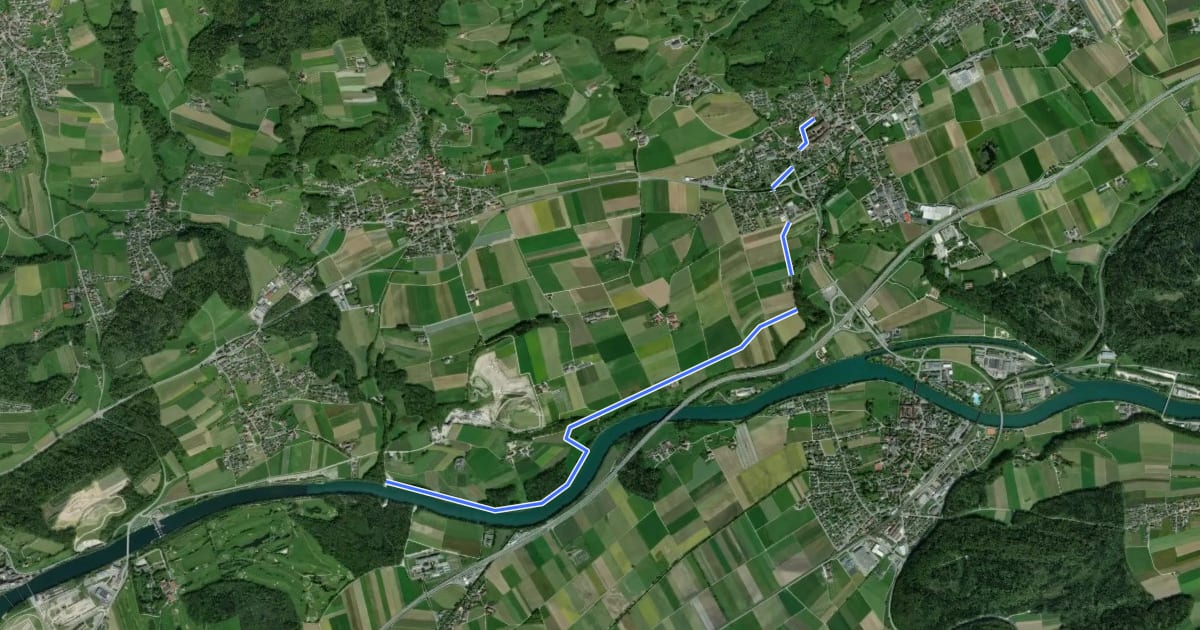 Маршрут Solothurn - Wiedlisbach на спутниковом снимке