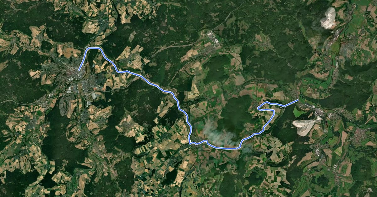 Маршрут Solztalradweg на спутниковом снимке