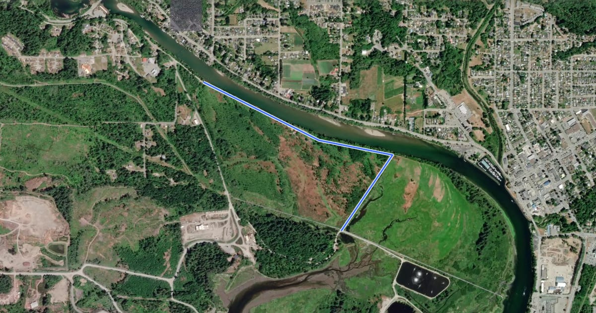 Маршрут Somass Estuary Trail на спутниковом снимке