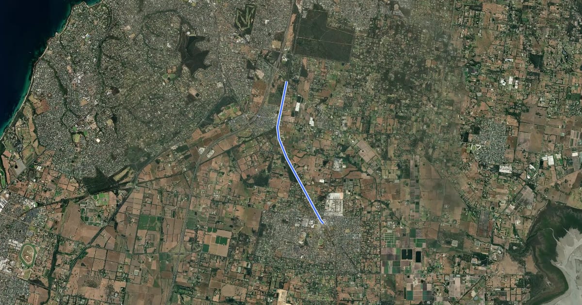 Маршрут Somerville to Baxter Trail на спутниковом снимке
