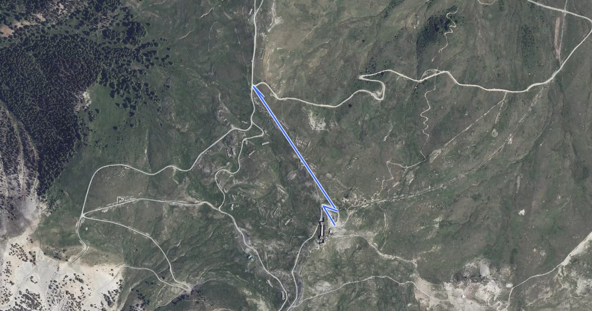 Маршрут Sommet des Anges - Route militaire на спутниковом снимке
