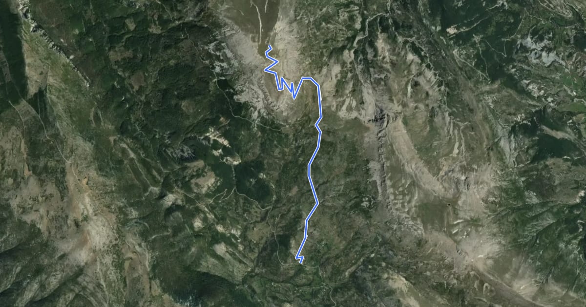Маршрут Sommet du Chiran par les Chauvets (1 905 m) на спутниковом снимке