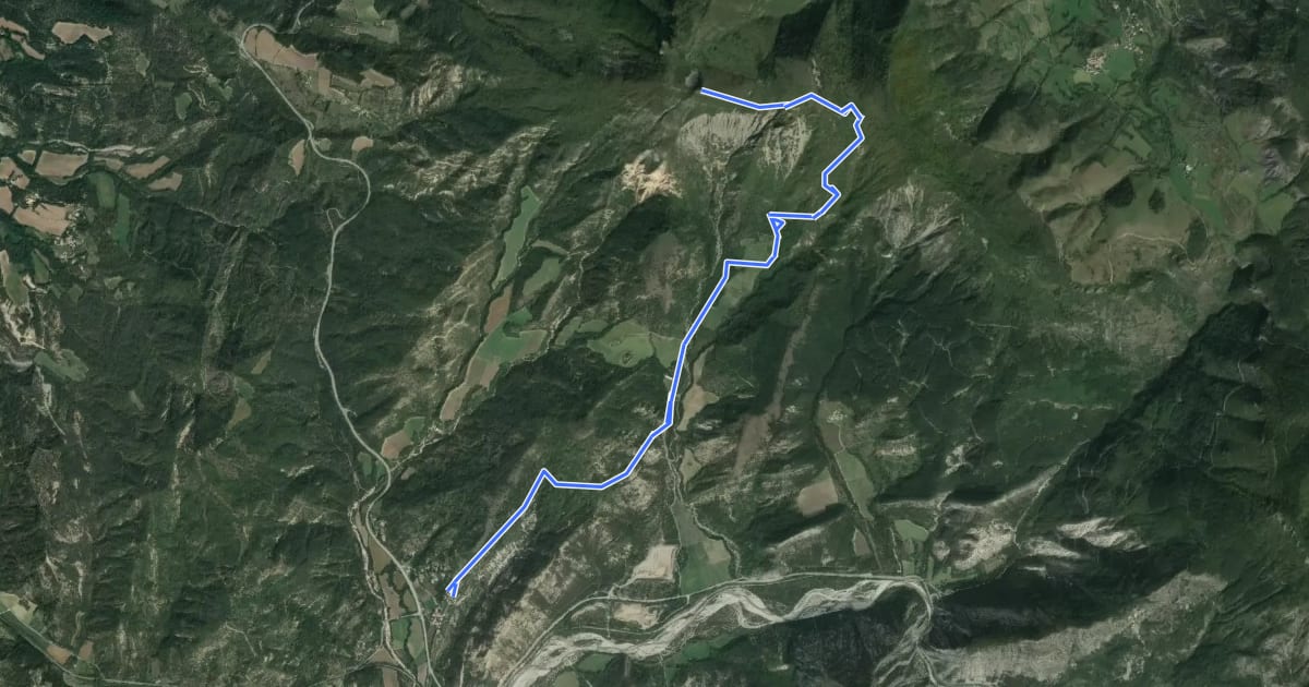 Маршрут Sommet du Cousson (1 512 m) depuis Châteauredon на спутниковом снимке