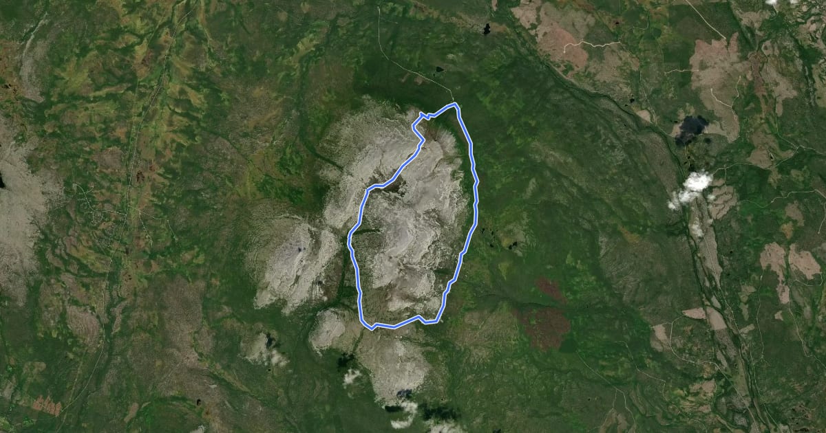 Маршрут Sonfjället runt на спутниковом снимке