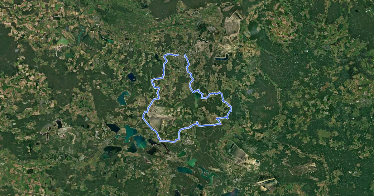 Маршрут Sorbische Impressionen - Südroute на спутниковом снимке