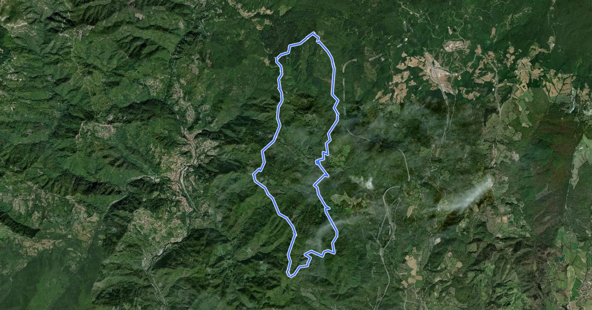 Маршрут Sorgenti di Firenze Trekking - Anello 10: Dalla Calvana all'Appennino на спутниковом снимке