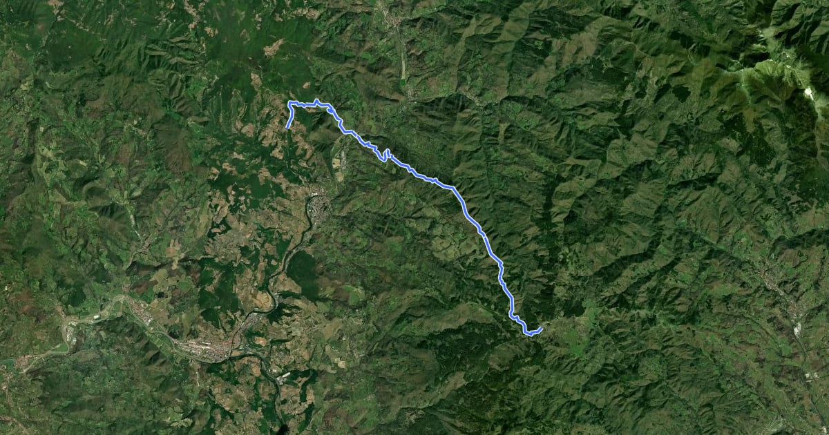 Маршрут Sorgenti di Firenze Trekking – Anello Principale: Tappa 6 на спутниковом снимке