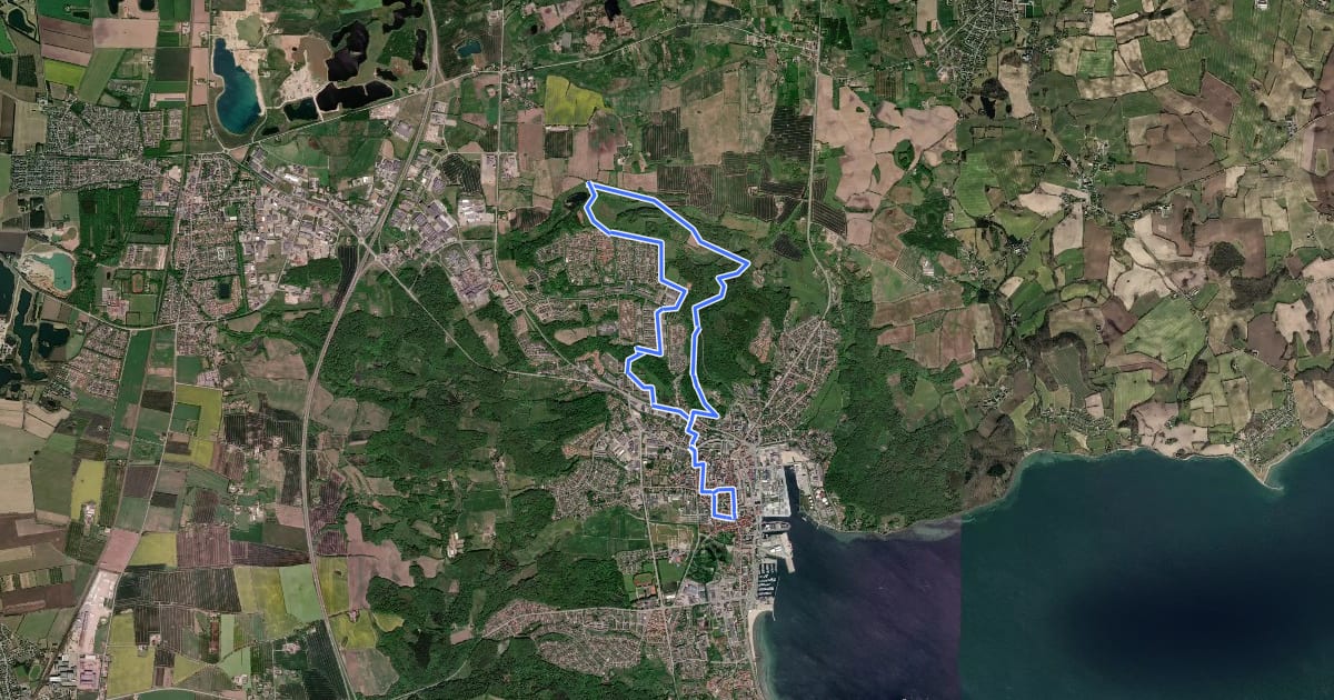 Маршрут Sort Kløversti, Aabenraa на спутниковом снимке