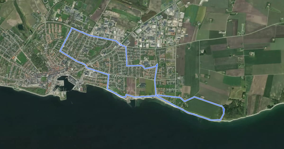 Маршрут Sort Kløversti, Thisted - Strandstien на спутниковом снимке