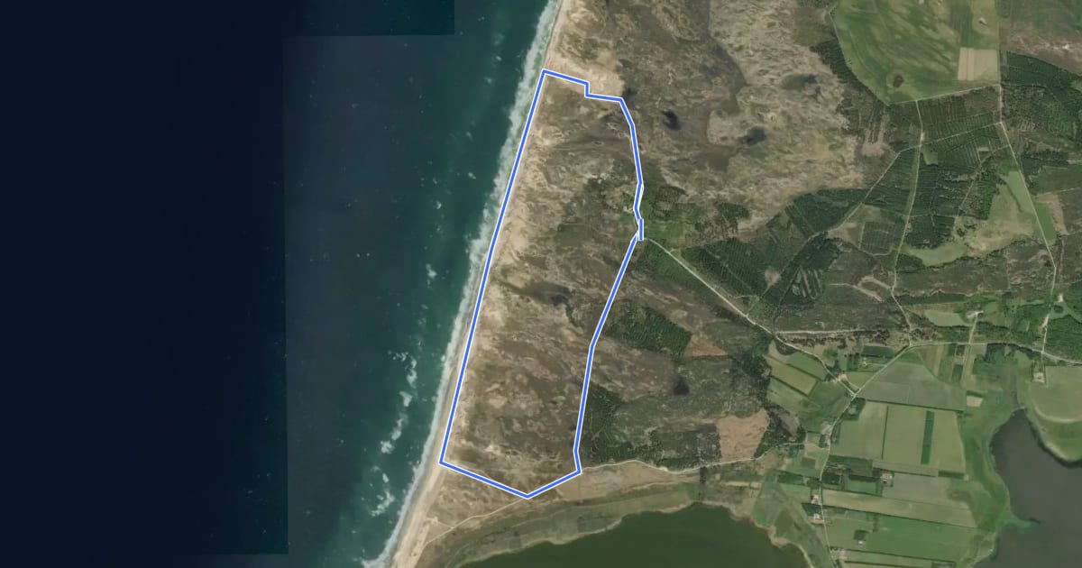 Маршрут Sorte næse rute на спутниковом снимке