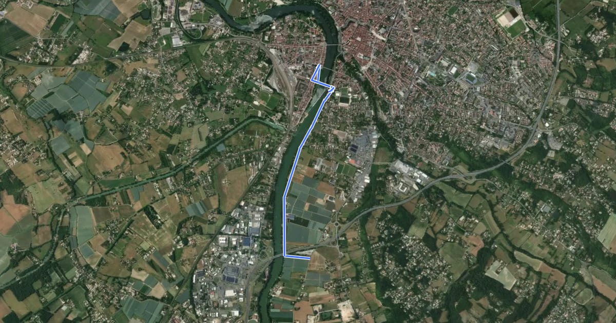 Маршрут sortie de Montauban на спутниковом снимке
