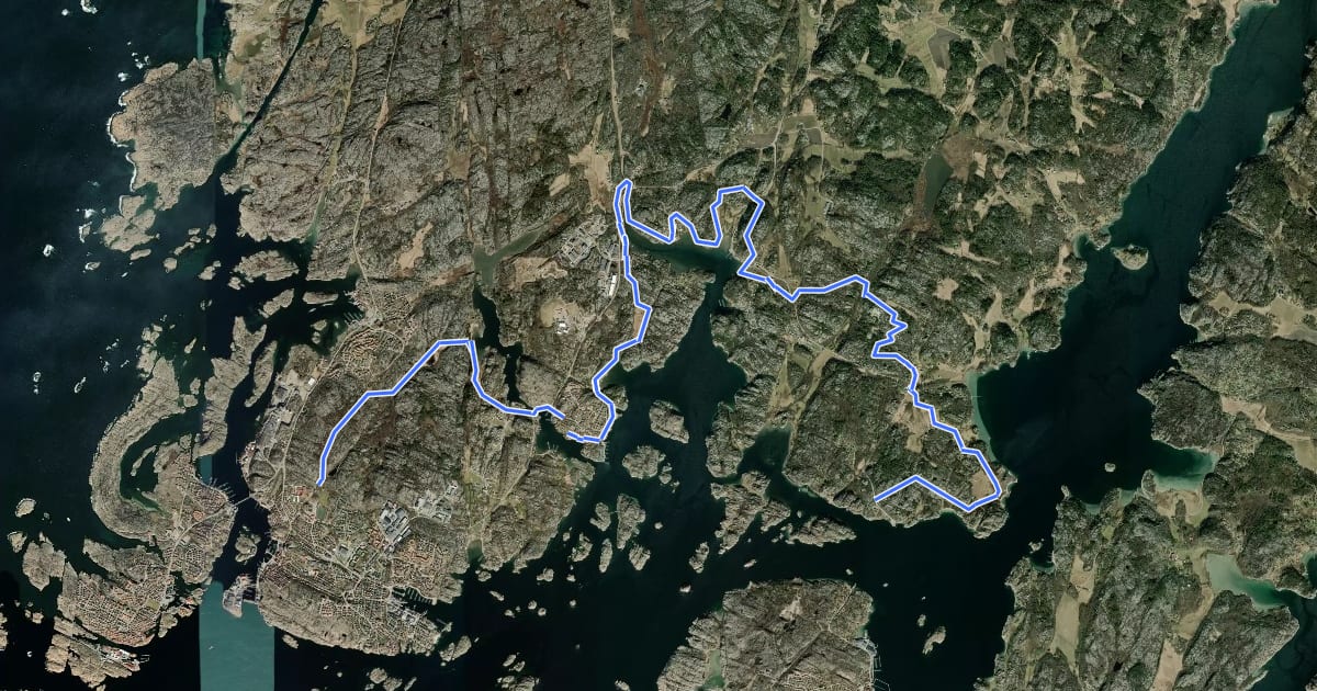 Маршрут Soteleden Etapp 7 Kungshamn - Tullboden, via Bua на спутниковом снимке
