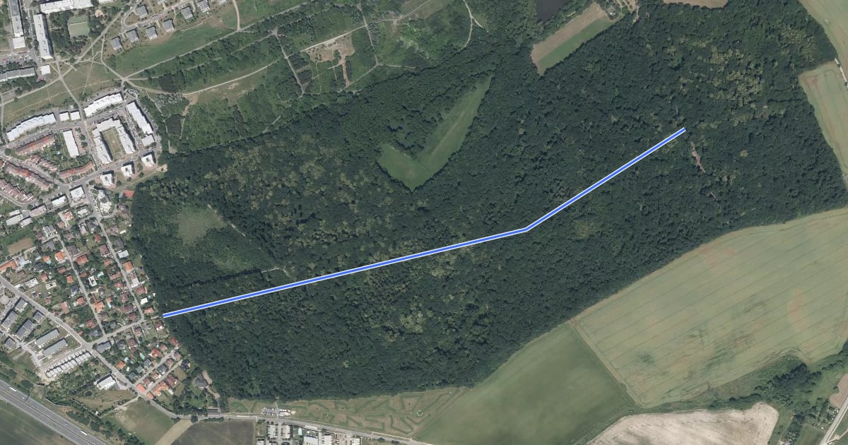 Маршрут Souběh a část. pokračování A21 на спутниковом снимке
