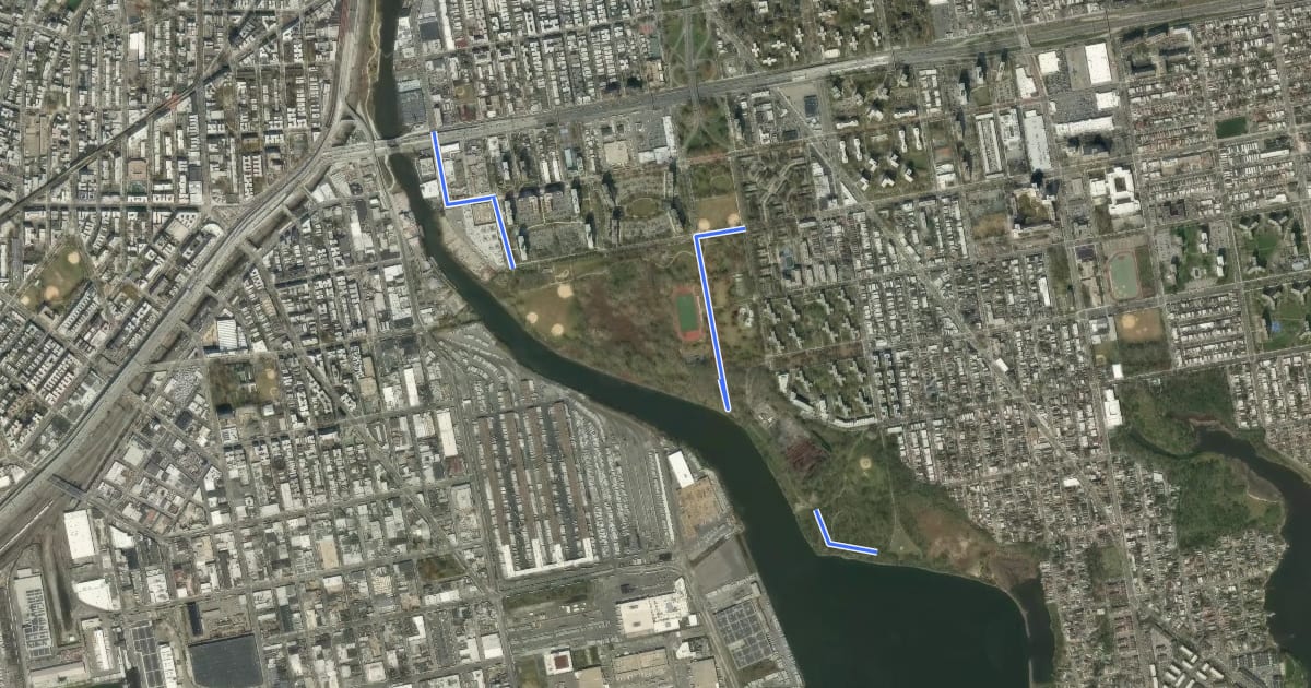 Маршрут Soundview Park Greenway на спутниковом снимке