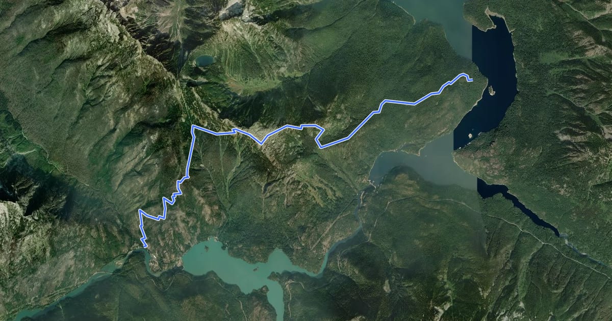 Маршрут Sourdough Mountain Trail на спутниковом снимке