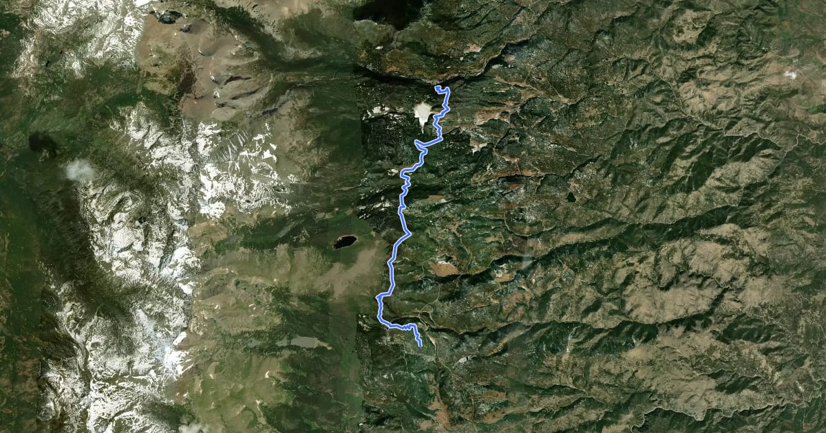 Маршрут Sourdough Trail на спутниковом снимке