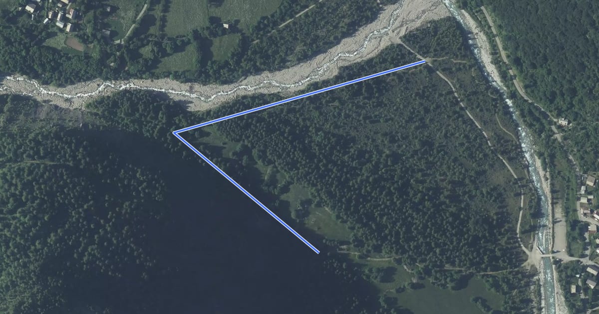 Маршрут Sous Coste Fourranne - Sous le Pont du Brout на спутниковом снимке