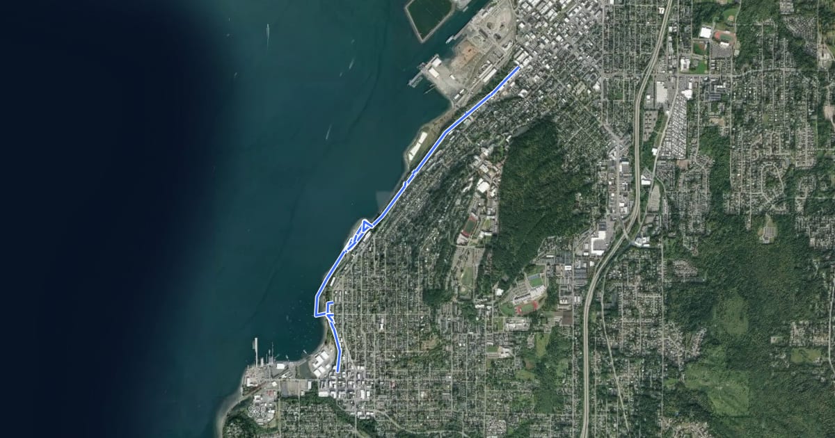 Маршрут South Bay Trail на спутниковом снимке