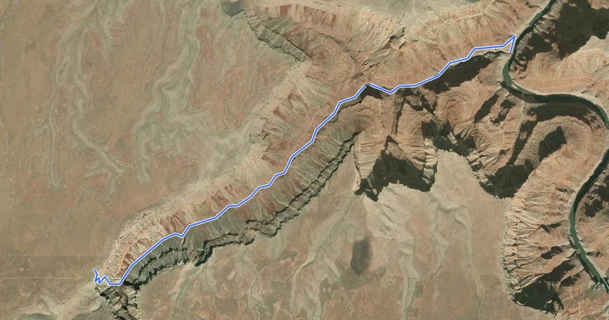 Маршрут South Canyon Trail на спутниковом снимке