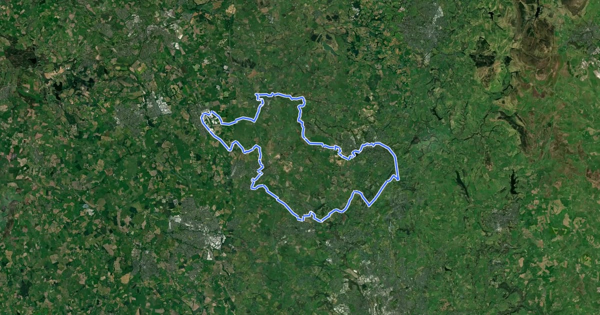 Маршрут South Cheshire Market Towns Trail на спутниковом снимке
