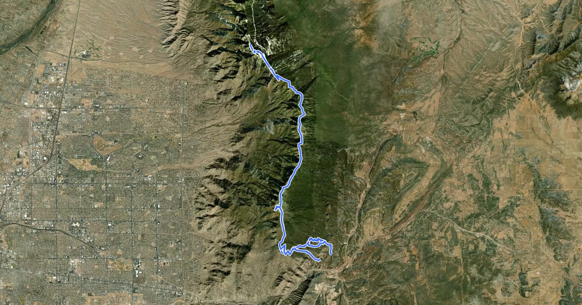 Маршрут South Crest Trail на спутниковом снимке