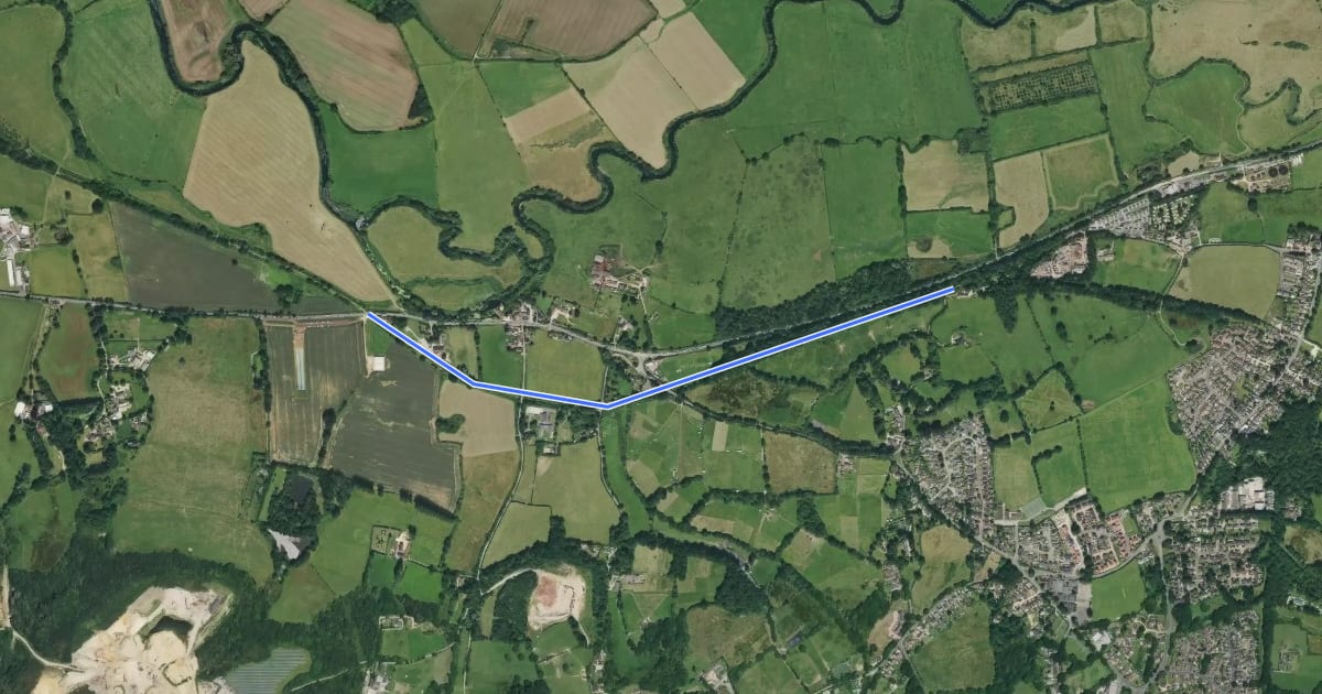 Маршрут South Dorset Trailway на спутниковом снимке