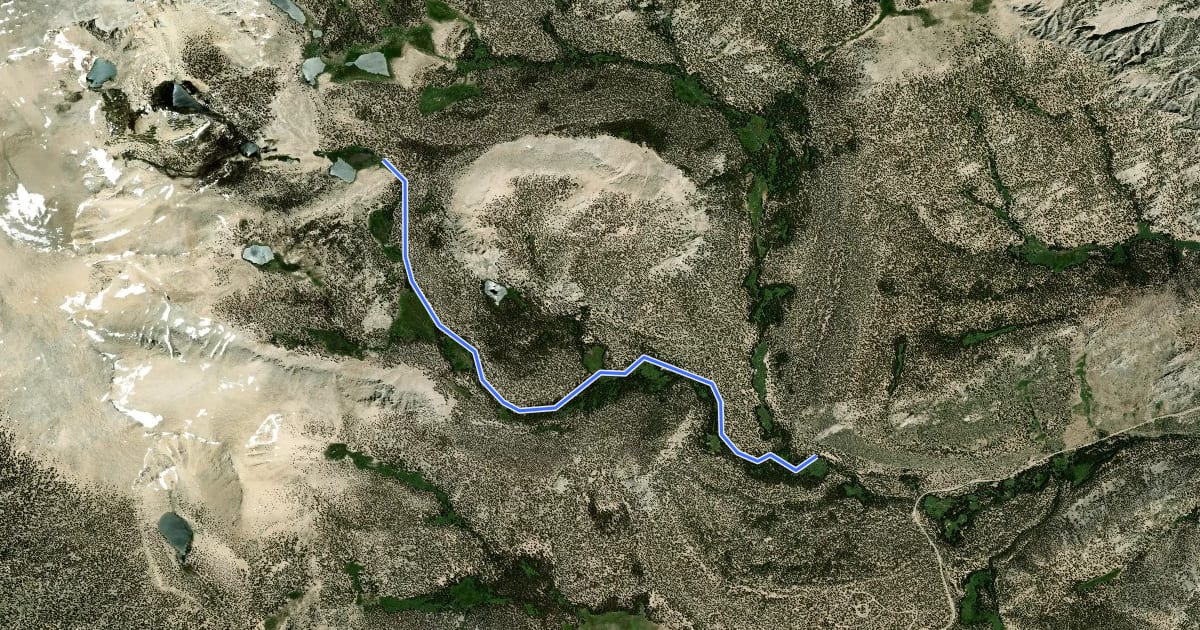 Маршрут South Fork Cottonwood Creek Trail на спутниковом снимке