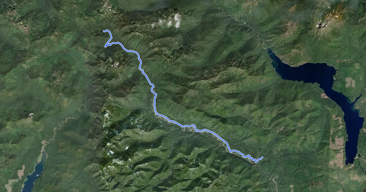 Маршрут South Fork Skokomish River Trail 873 на спутниковом снимке