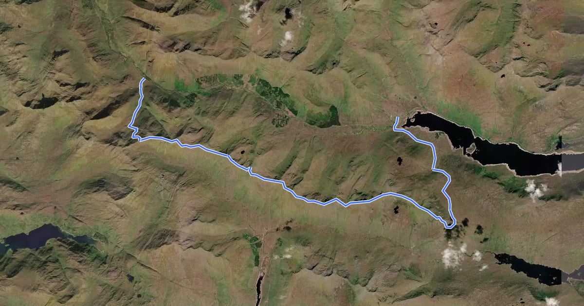 Маршрут South Glen Shiel Ridge на спутниковом снимке