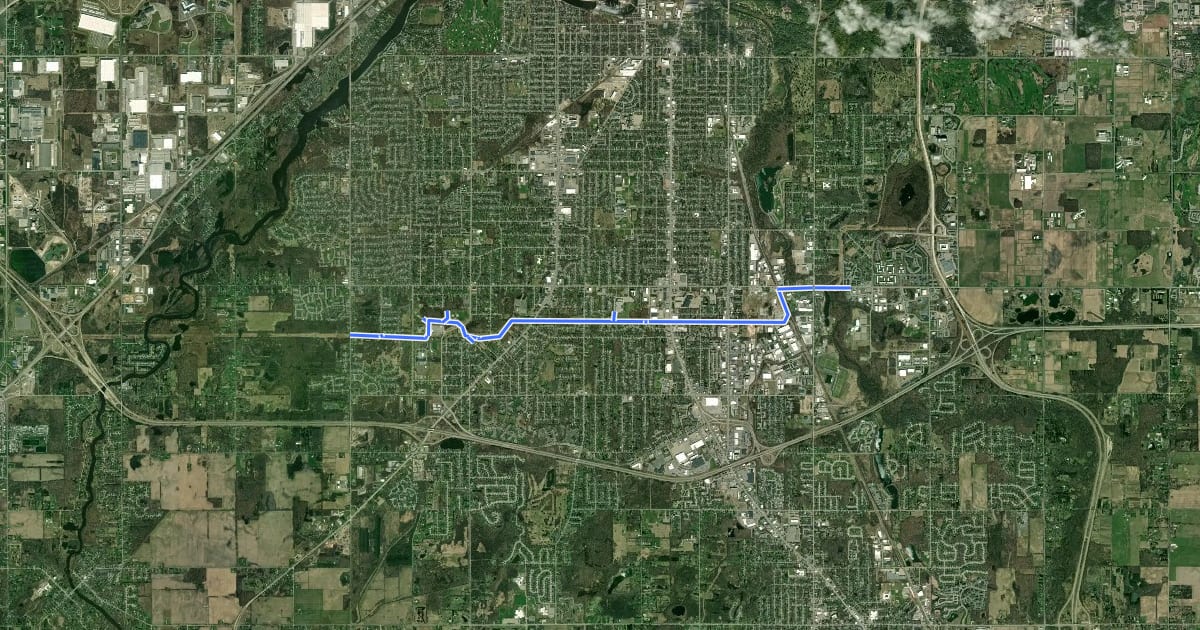 Маршрут South Lansing Pathway на спутниковом снимке
