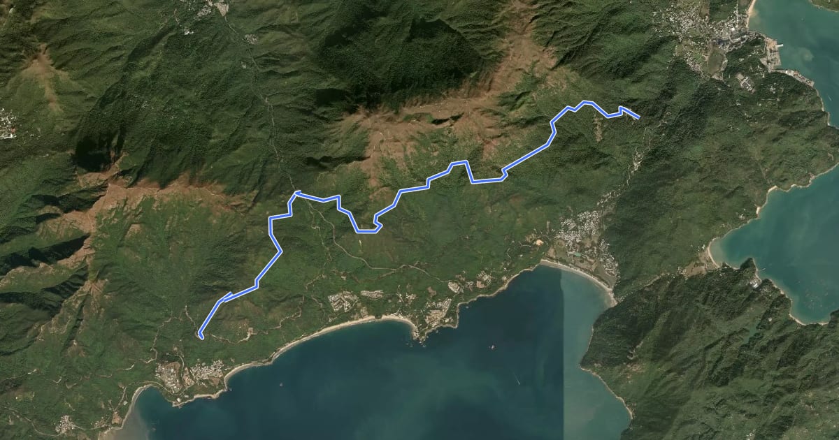 Маршрут 南大嶼郊遊徑 South Lantau Country Trail на спутниковом снимке