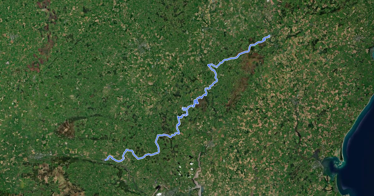 Маршрут South Leinster Way на спутниковом снимке