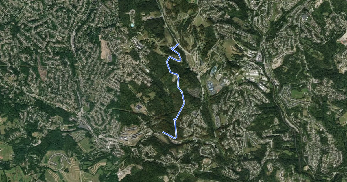 Маршрут South Park Montour Trail Connector на спутниковом снимке