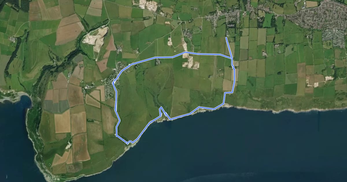 Маршрут South Purbeck Cliffs Walk, Purbeck Coast на спутниковом снимке