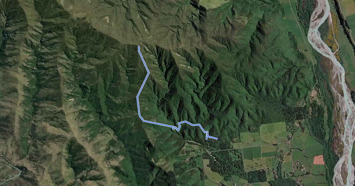 Маршрут South Ridge Track на спутниковом снимке