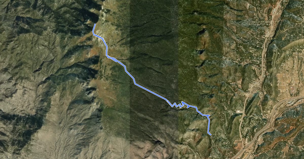 Маршрут South Sandia Peak via CCC на спутниковом снимке