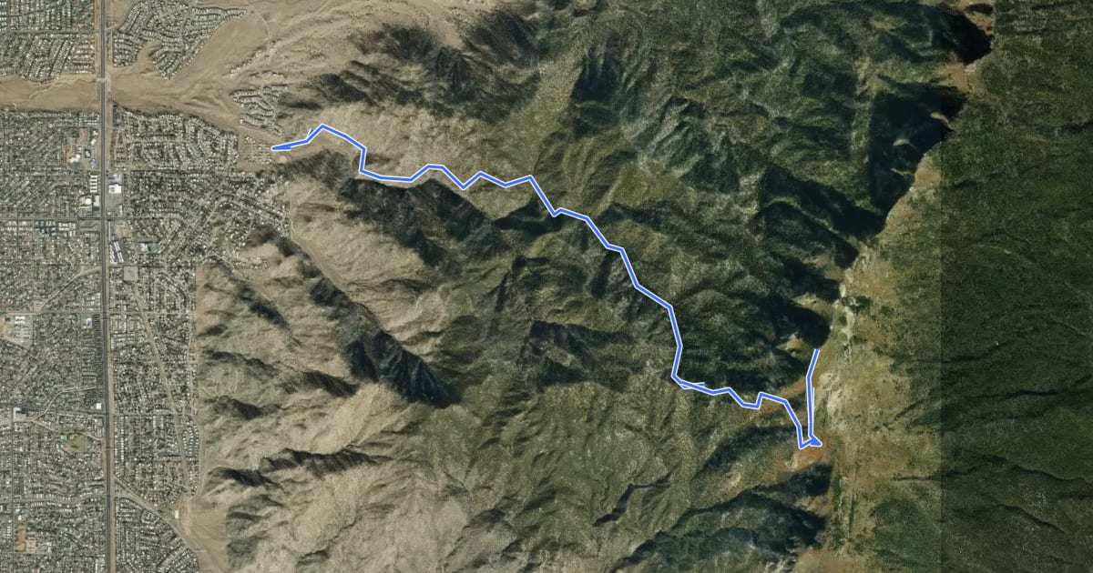 Маршрут South Sandia Peak via Embudito Tr на спутниковом снимке