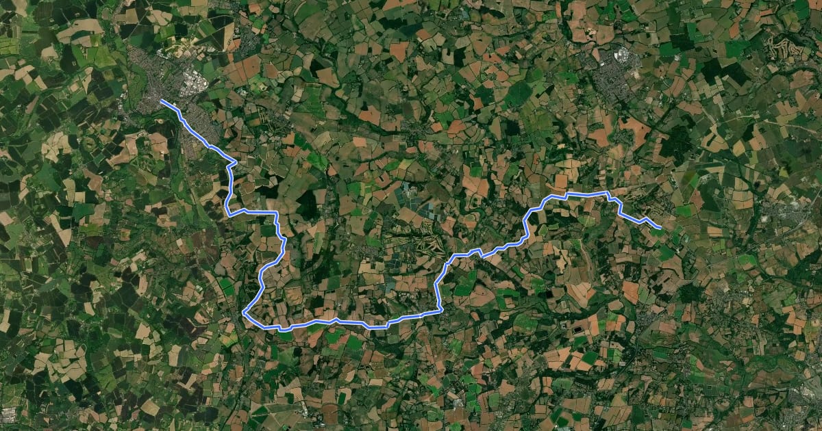 Маршрут South Suffolk Cycle Route A2 (Bures Loop) на спутниковом снимке