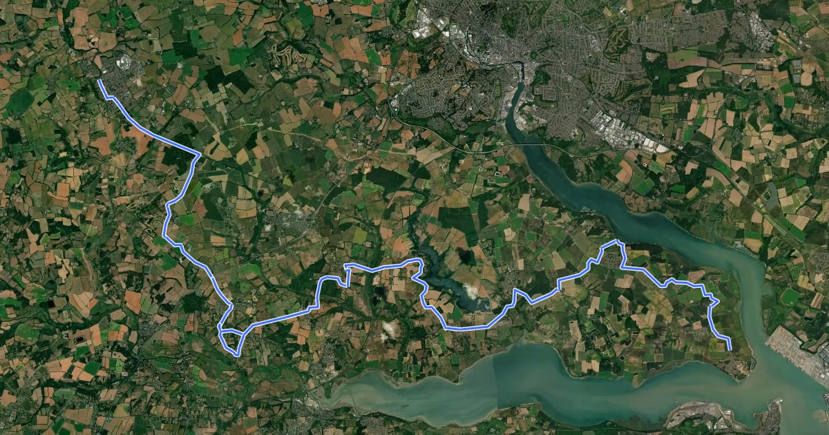 Маршрут South Suffolk Route B на спутниковом снимке