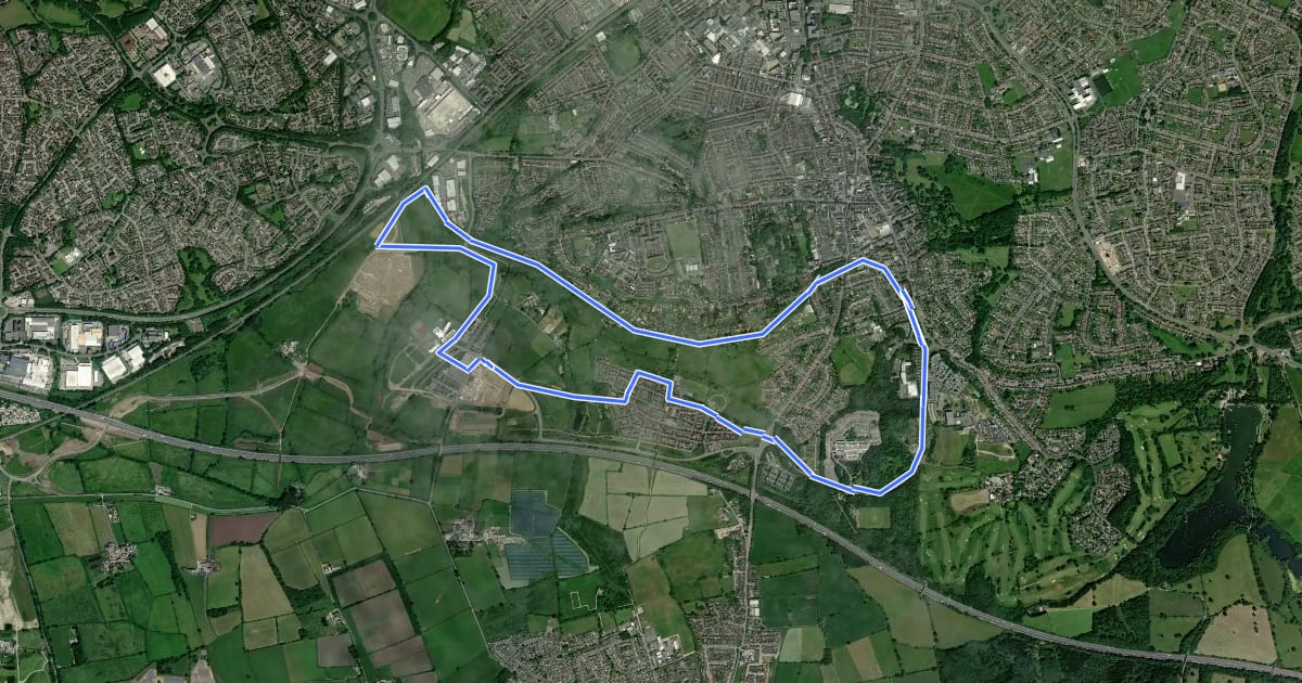 Маршрут South Swindon Round на спутниковом снимке