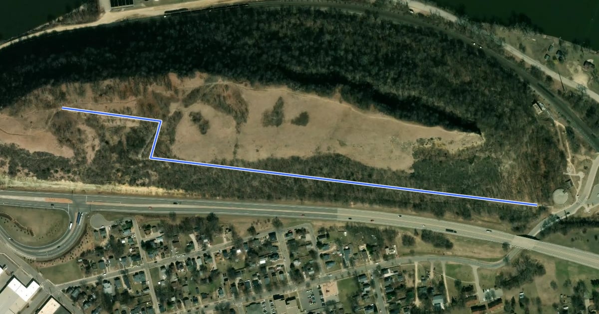Маршрут South Trail на спутниковом снимке