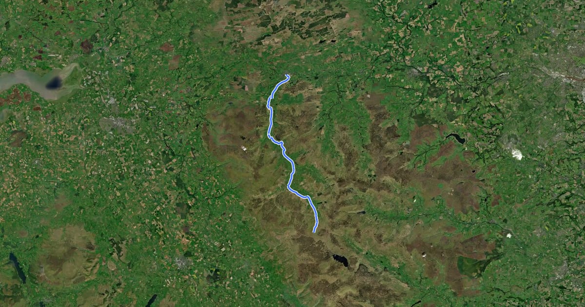 Маршрут South Tyne Trail на спутниковом снимке