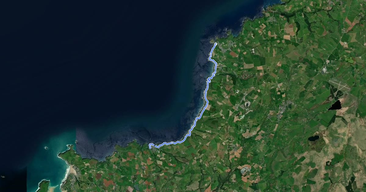Маршрут South West Coast Path (Section 13: Tintagel to Port Isaac) на спутниковом снимке